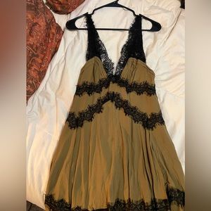 Urban Outfitters Green & Black Lace Dress